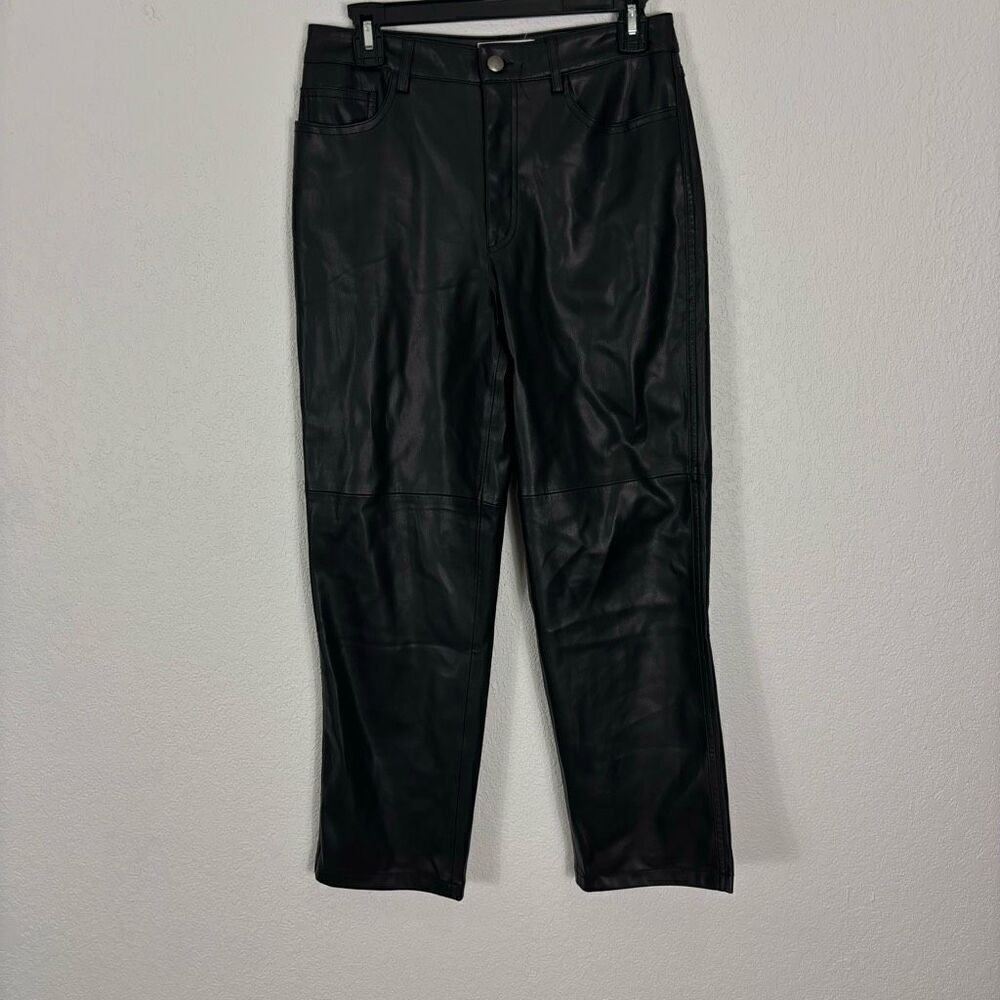 MNG‎ Mango Black Faux Leather Pants Women’s size 6